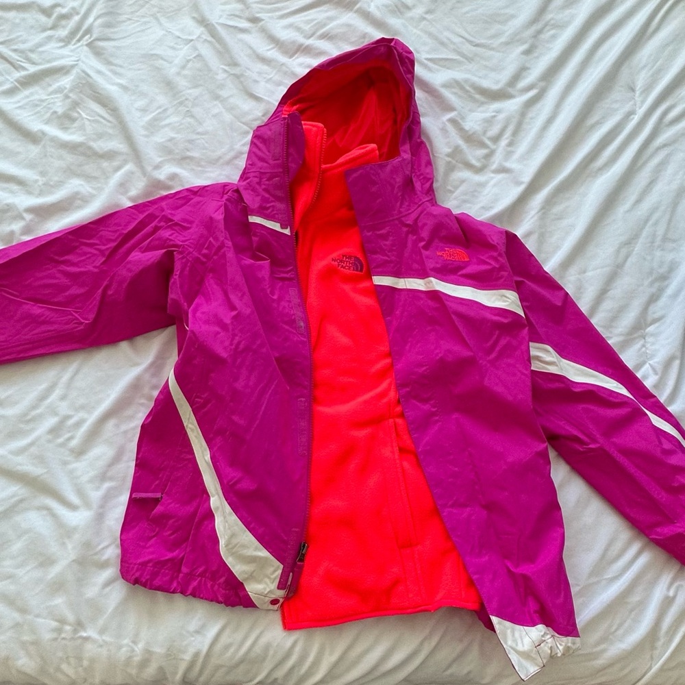 2 in 1 The North Face Pink and Orange Ski & Snow Jackets